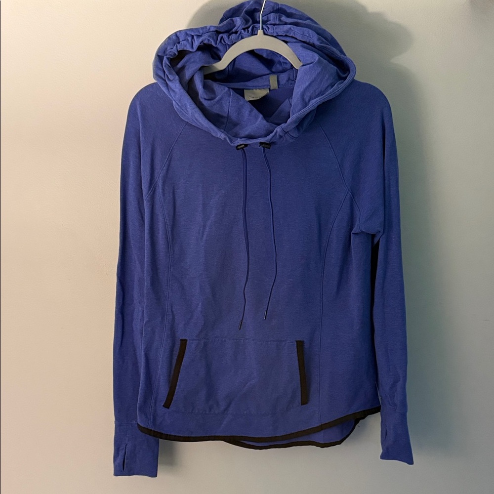 Athleta Cobalt Blue Hoodie with Black Trim
